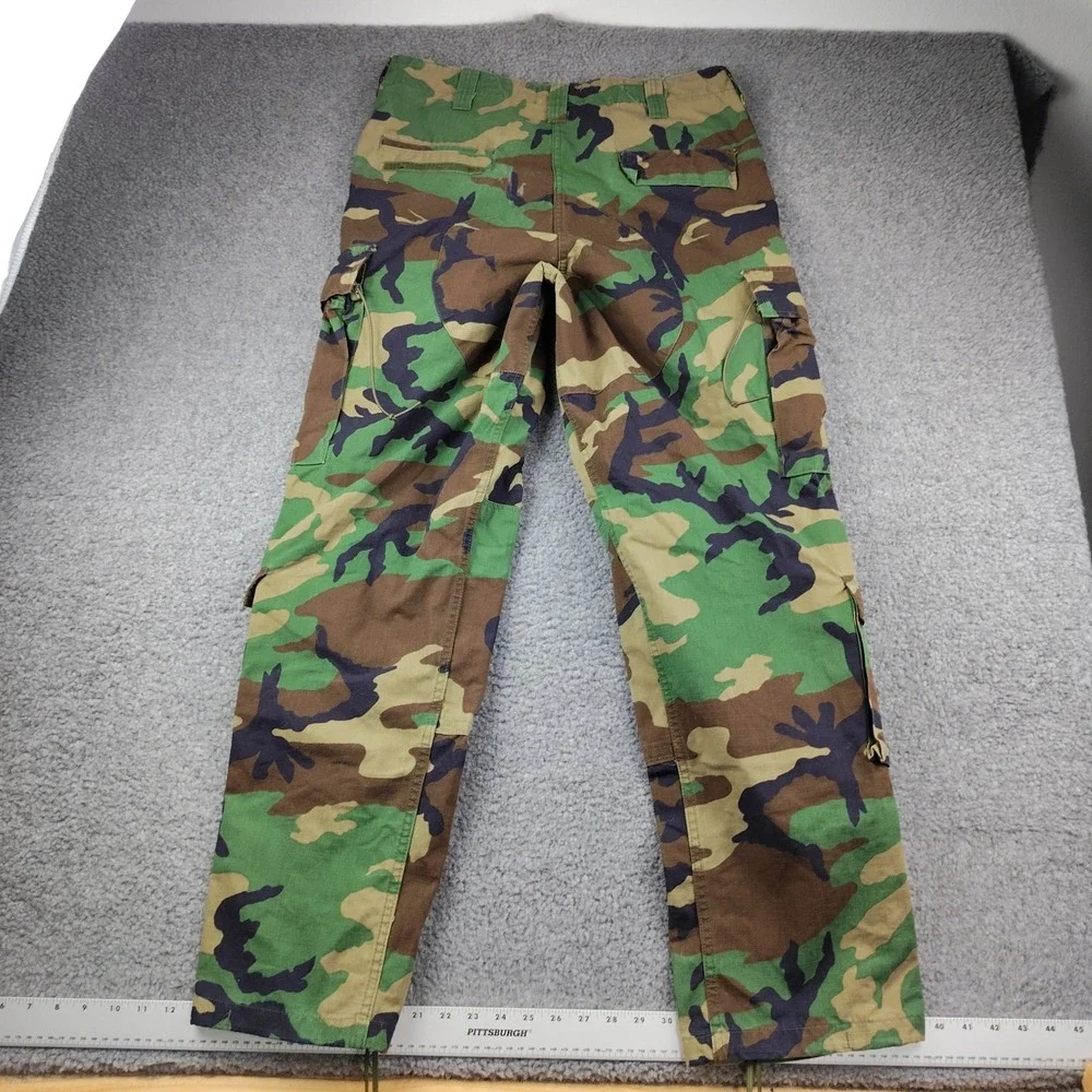 Tru-Spec Military Cargo Pants Woodland Camo BDU Medium Long Grunge Paratrooper
